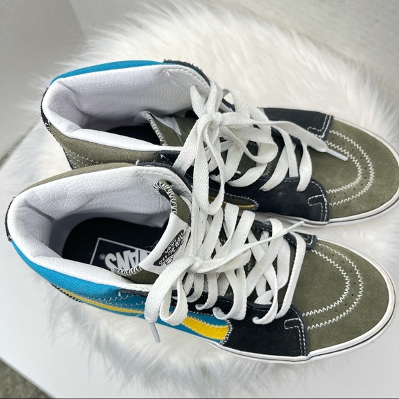 VANS SK8 Hi Top Mix Match Yellow, Green Turquoise - Picture 4 of 10